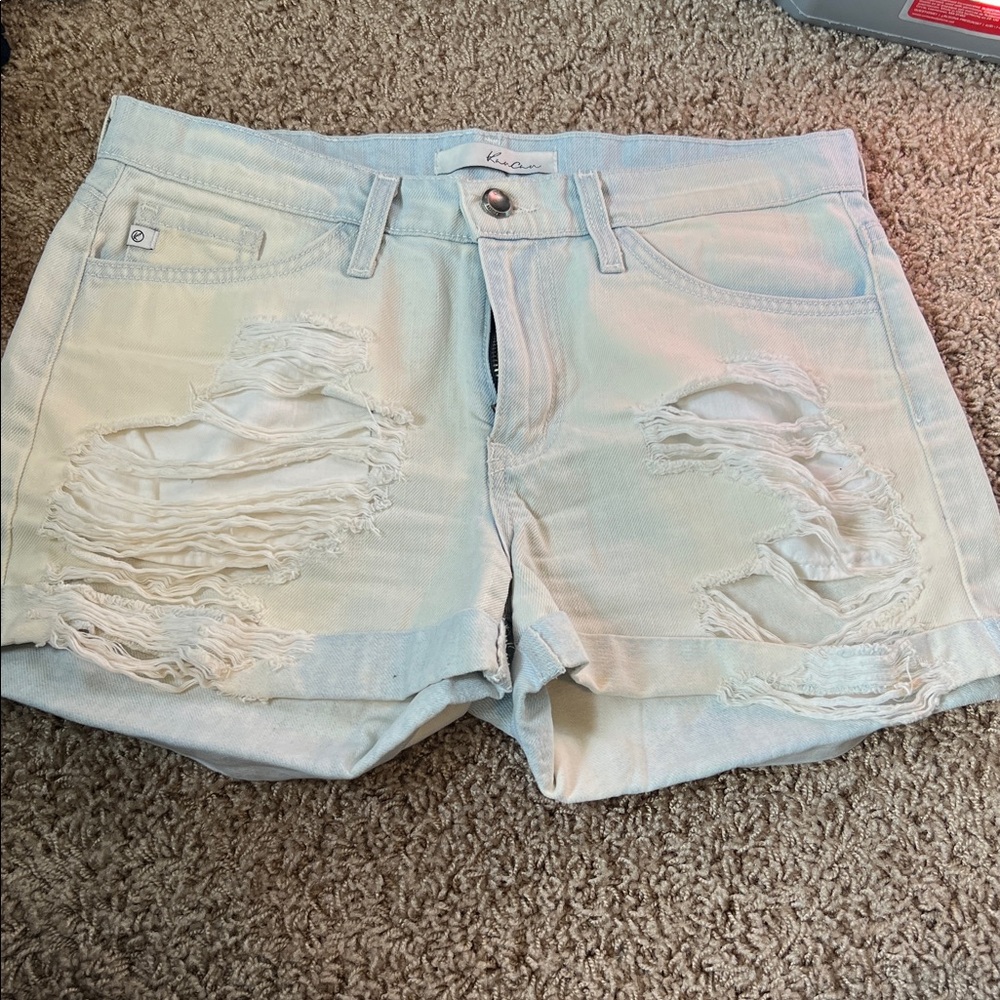 KanCan Light Blue Distressed Jean Shorts